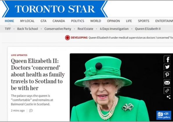 Διεθνή ΜΜΕ για βασίλισσα Ελισάβετ: «Συναγερμός – Η Βρετανία ανησυχεί…» ― Τα πρωτοσέλιδα