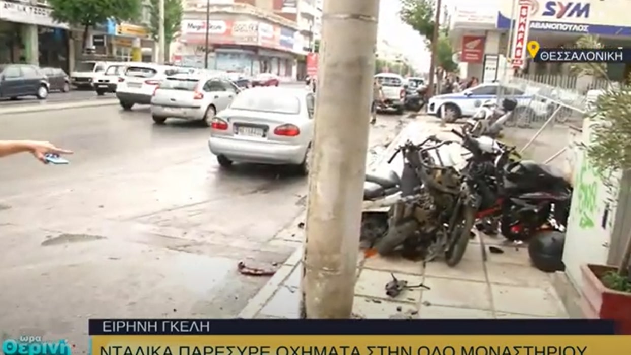 Θεσσαλονίκη: Νταλίκα παρέσυρε οχήματα στην οδό Μοναστηρίου