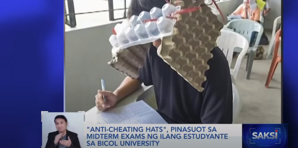 Viral τα καπέλα κατά της αντιγραφής στις Φιλιππίνες – Από χάρτινες αυγοθήκες μέχρι σακούλες και μαντίλια