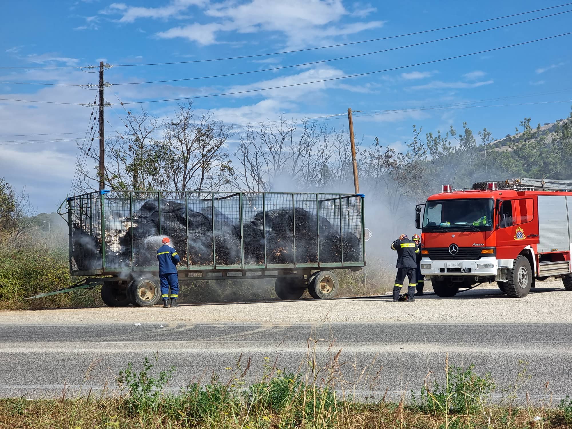 Βόλος- Αλμυρός: Κάηκαν 5 τόνοι συγκεντρωμένου βαμβακιού