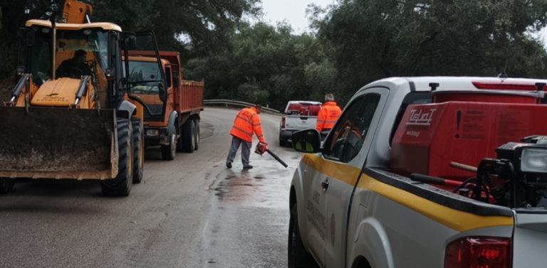 Κέρκυρα: Επέμβαση της πολιτικής προστασίας για ολισθηρότητα δρόμου λόγω ελιών