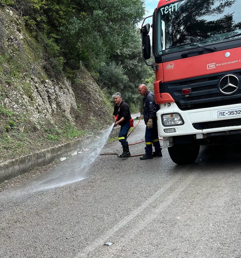 Κέρκυρα: Παρέμβαση πολιτικής προστασίας και Π.Υ στους Χωροεπισκόπους για ολισθηρό οδόστρωμα