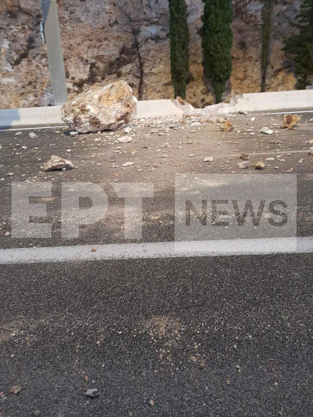 Κλειστή η Αθηνών-Κορίνθου λόγω πτώσης βράχων – Με χαμηλές ταχύτητες η κυκλοφορία στην παλαιά
