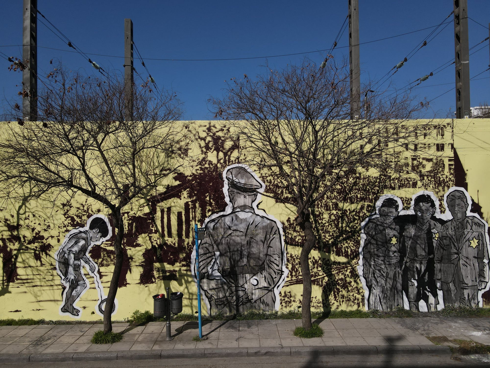 Θεσσαλονίκη: Αποκατέστησαν την τοιχογραφία που τιμά τα θύματα του Ολοκαυτώματος