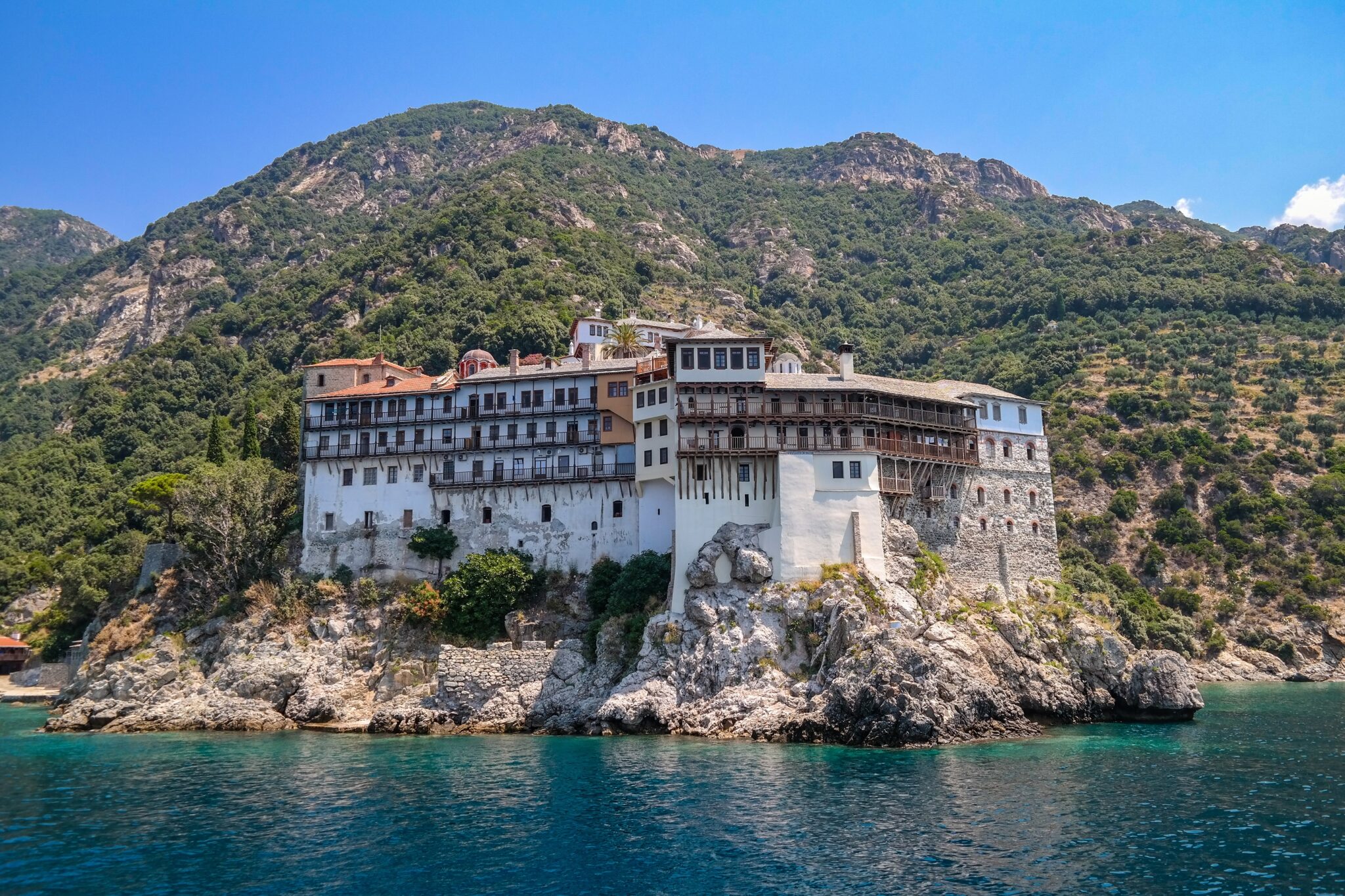 The,Monastery,Of,St.dionysioy,At,Agio,Oros,In,Greece