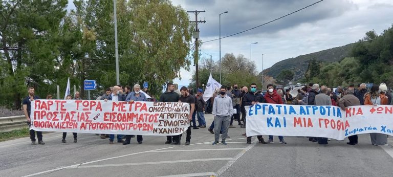 Στους δρόμους οι αγρότες των Χανίων