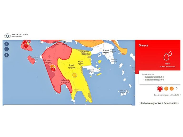 Σε ετοιμότητα η Περιφέρεια Πελοποννήσου για το καιρικό φαινόμενο