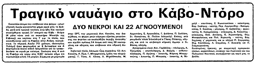 Το πολύνεκρο ναυάγιο του πλοίου «Χρυσή Αυγή» το Φεβρουάριο του 1983 σαν σήμερα