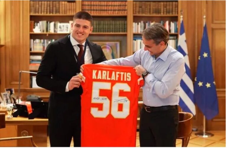 Τον Έλληνα πρωταθλητή του NFL υποδέχθηκε ο Πρωθυπουργός – Καρλαύτης στην ΕΡΤ: “Μεγάλη τιμή για μένα” (video)