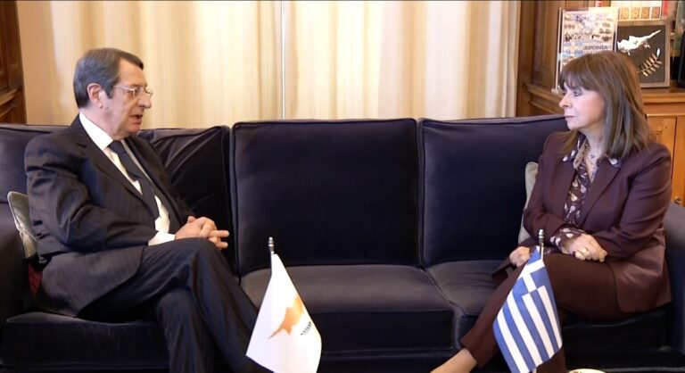 Συνάντηση ΠτΔ με Κύπριο Πρόεδρο: «Θα συνεχιστει η συνεργασία των δύο χωρών»