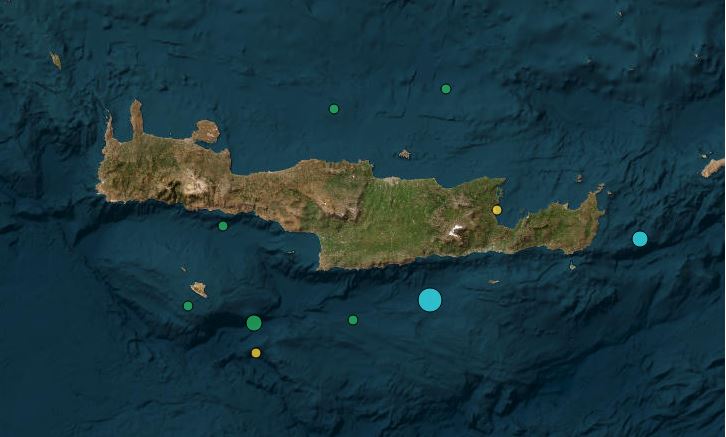 Κρήτη: Σεισμική δόνηση 4,2 Ρίχτερ 55 χλμ. ΝΑ του Ηρακλείου