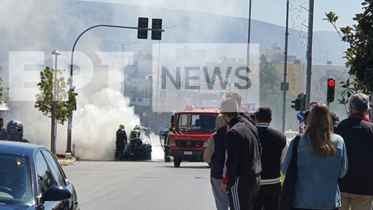 Φωτιά σε βανάκι στο Αιγάλεω (video)