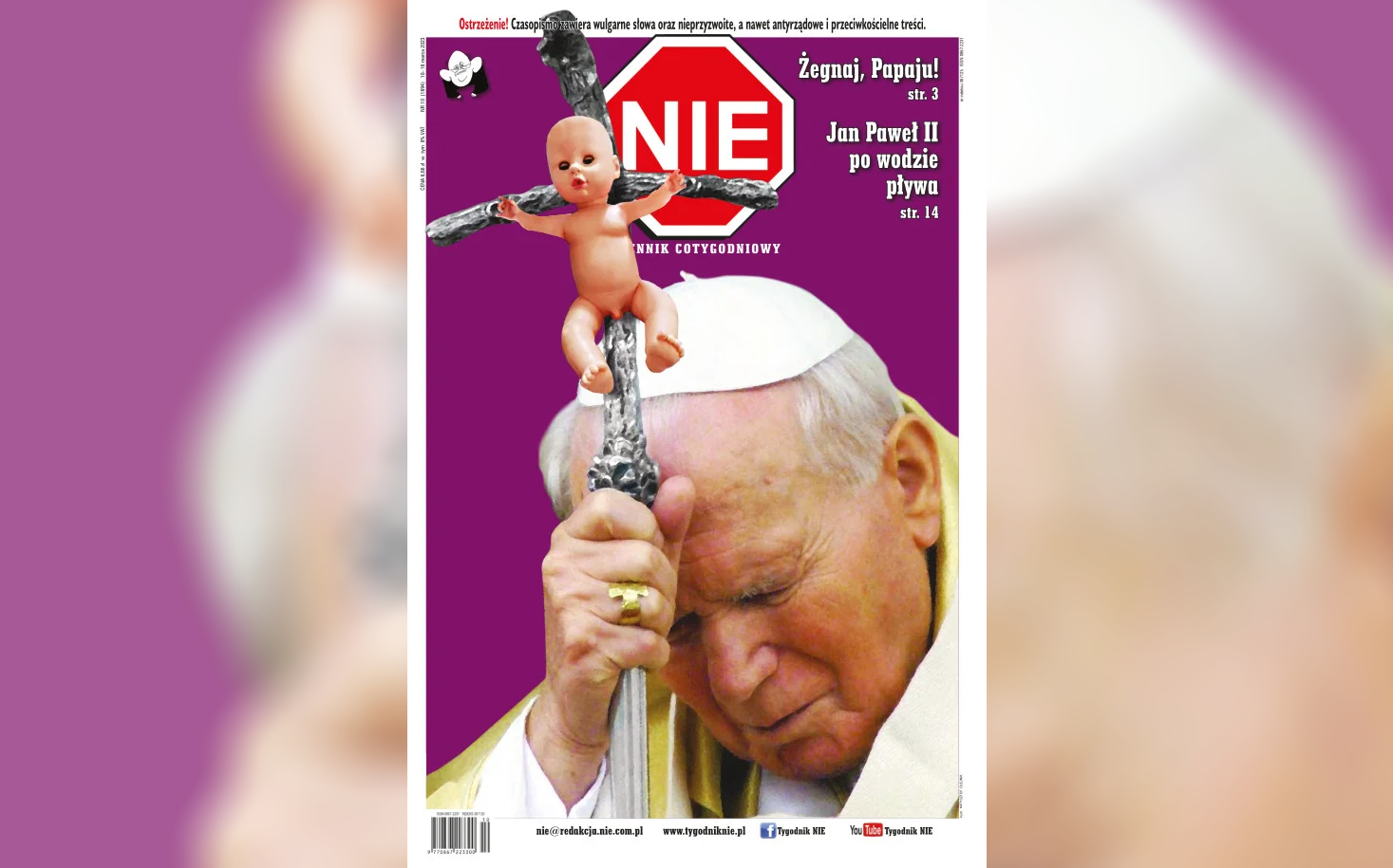 Πολωνία: Απέσυραν σατιρική εφημερίδα με πρωτοσέλιδο τον Ιωάννη Παύλο Β’ να κρατά σταυρό με… μια κούκλα μωρό