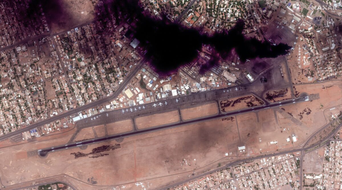 Satellite imagery of Sudan's capital Khartoum amid clashes between the army and paramilitary group