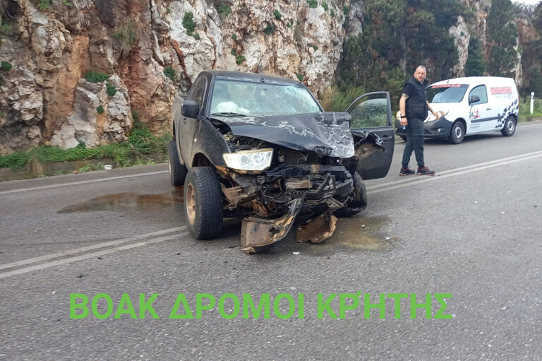 Τροχαίο στον Πετρέ Ρεθύμνου – Ελαφρά τραυματίστηκε ο οδηγός