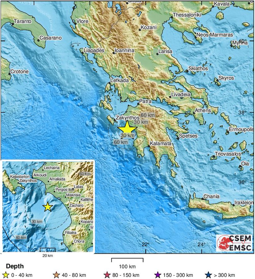 Σεισμική δόνηση 3,9 R έγινε αισθητή σε περιοχές της Ηλείας