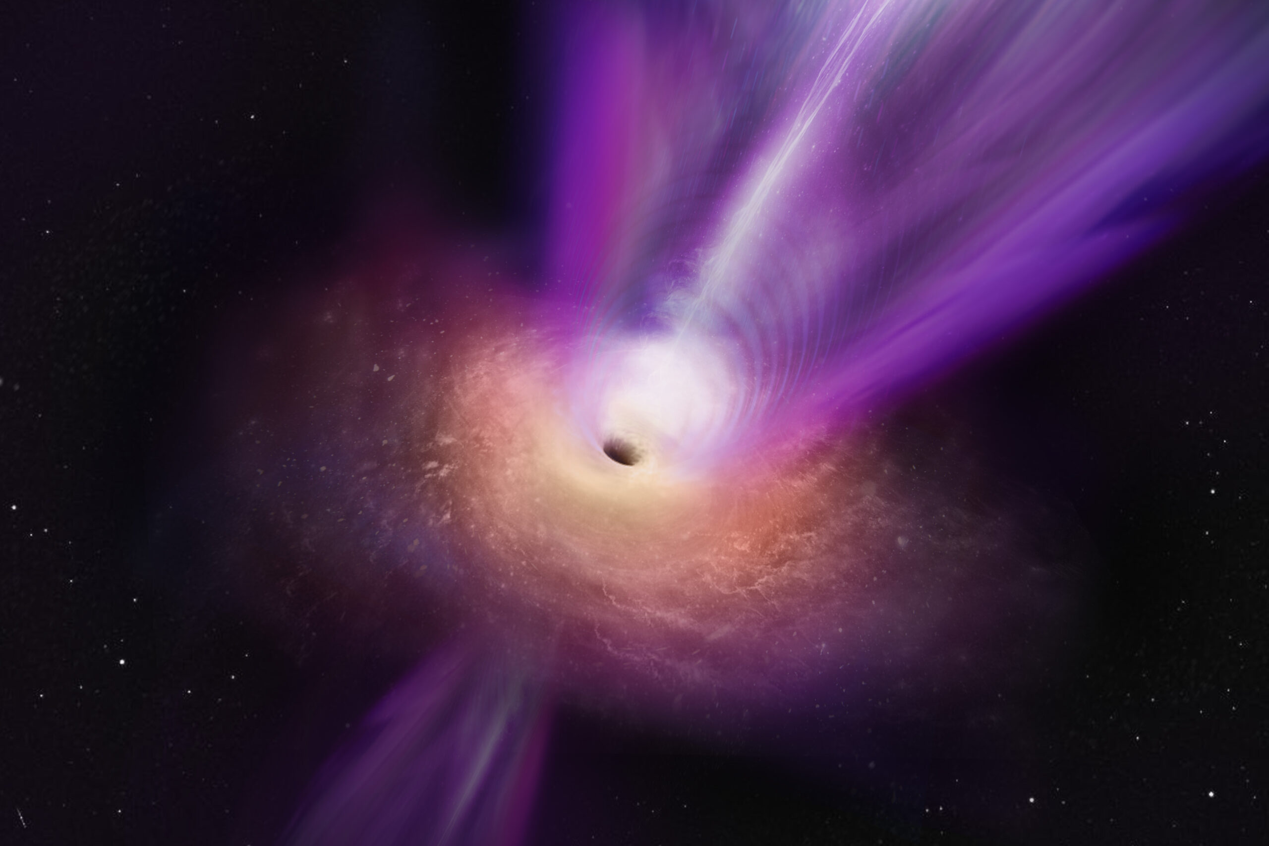Artist’s impression of the black hole in the M87 galaxy and it