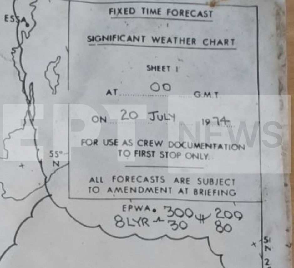 Κύπρος: Ο μετεωρολογικός χάρτης της 20ης Ιουλίου 1974 πεταμένος για 49 χρόνια στο εγκαταλελειμμένο αεροδρόμιο Λευκωσίας