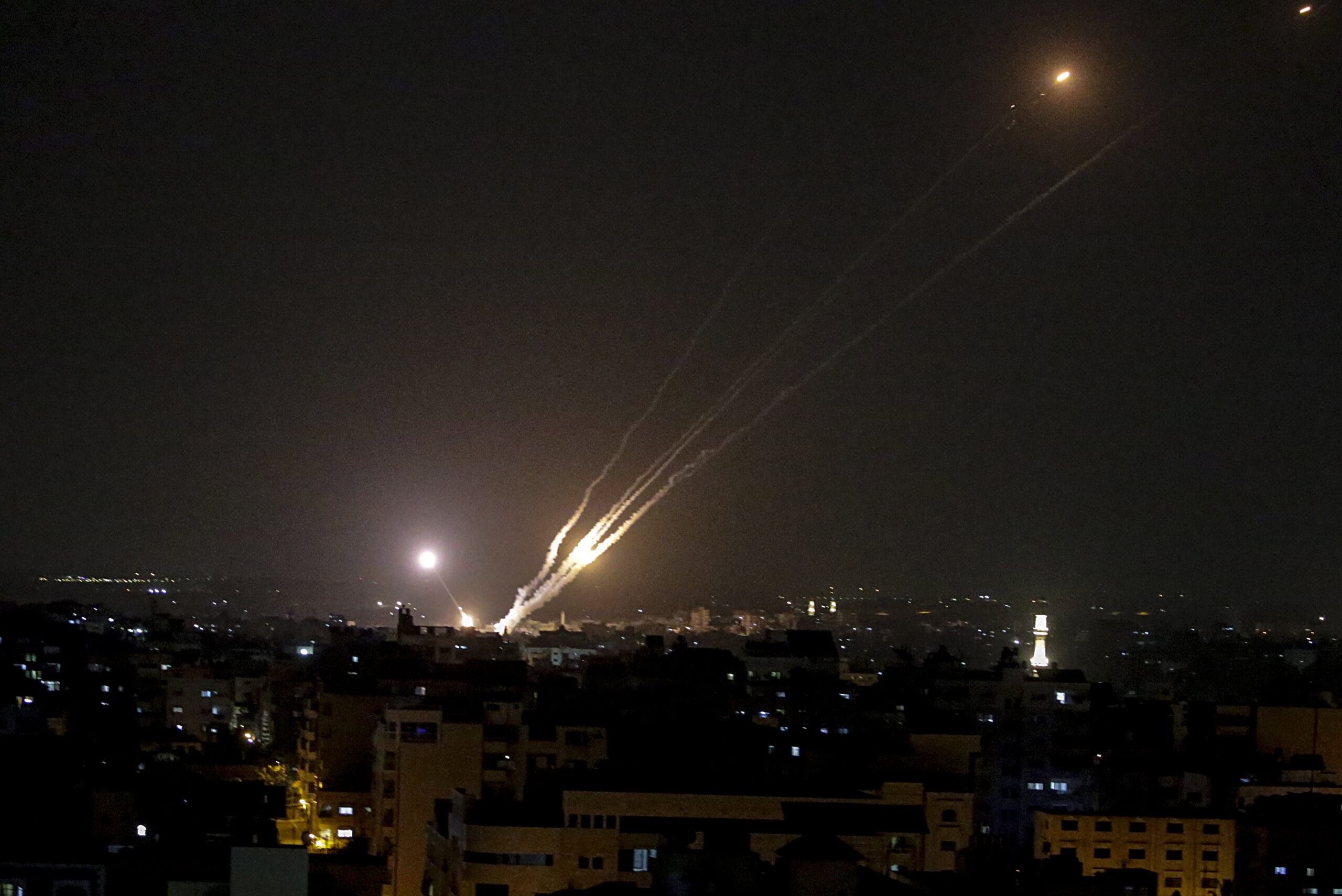 Rockets are fired from Gaza towards Israel
