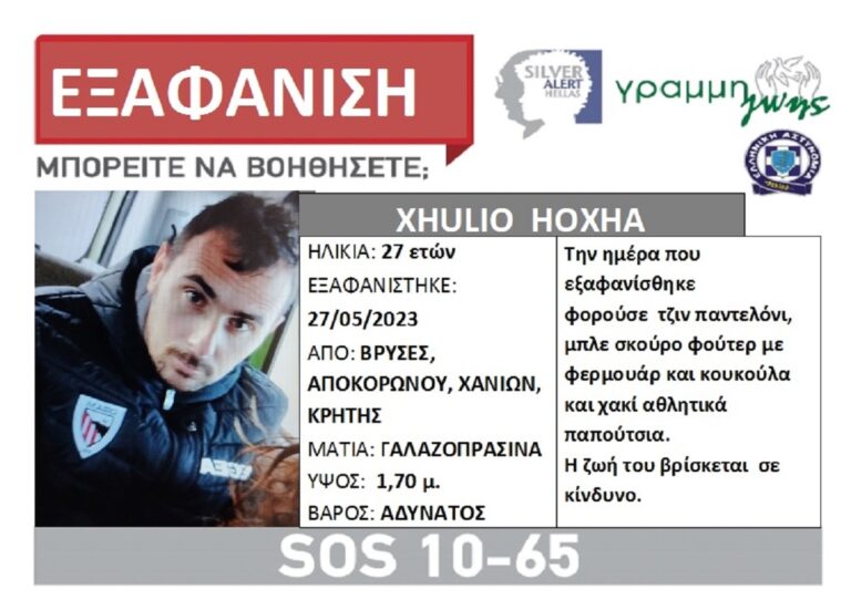 Ηράκλειο: Σώος στη Μεσαρά εντοπίστηκε ο 27χρονος που είχε εξαφανιστεί στον Αποκόρωνα