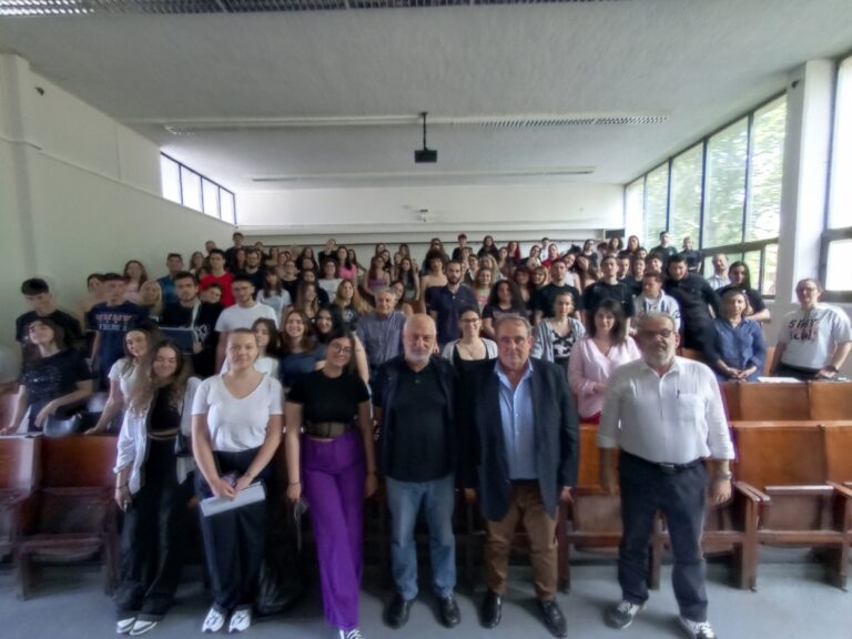 Ομιλία εκπροσώπων της ΕΣΗΕΘΣτΕΕ<br>σε φοιτητές δημοσιογραφίας στο ΑΠΘ