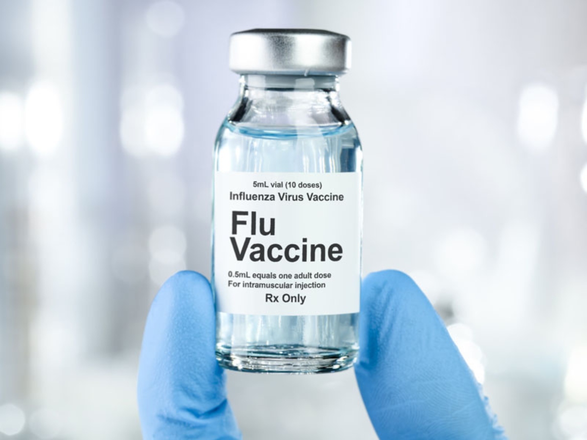 vial of influenza vaccine