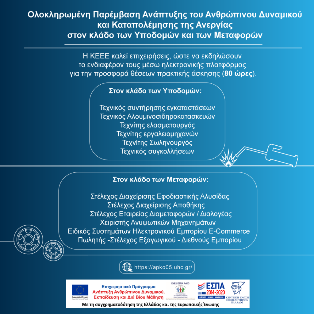 Επιμελητήριο Λάρισας: Έναρξη έργου για την απασχόληση ανέργων στον κλάδο των μεταφορών μέσω της Κεντρικής Ένωσης Επιμελητηρίων