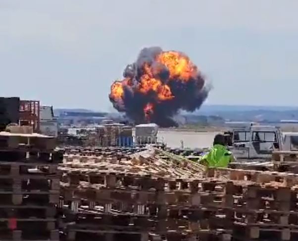 Ισπανία: Η στιγμή της συντριβής μαχητικού F18 στη Σαραγόσα