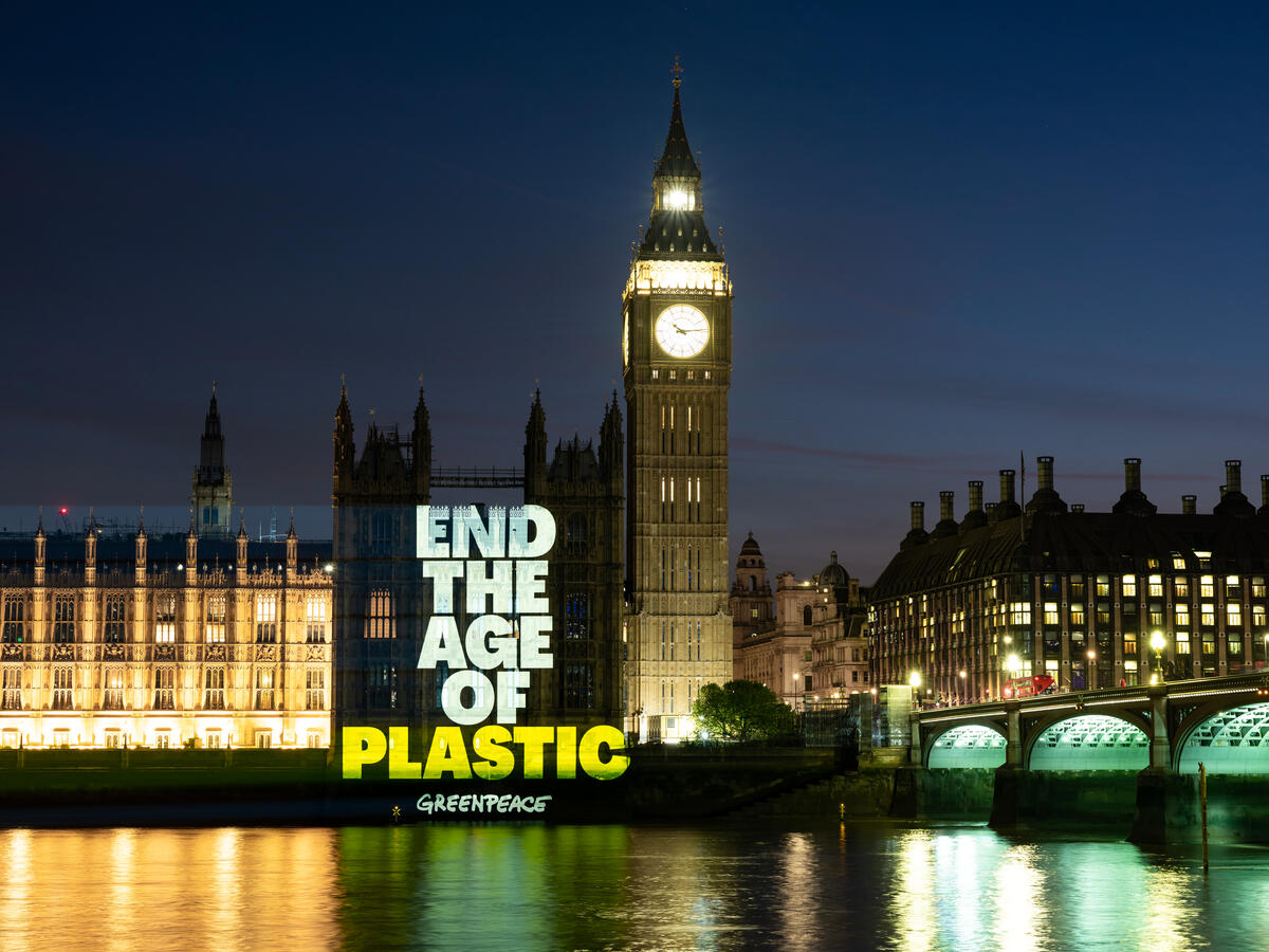Global Plastics Treaty: Parliament Projection in London