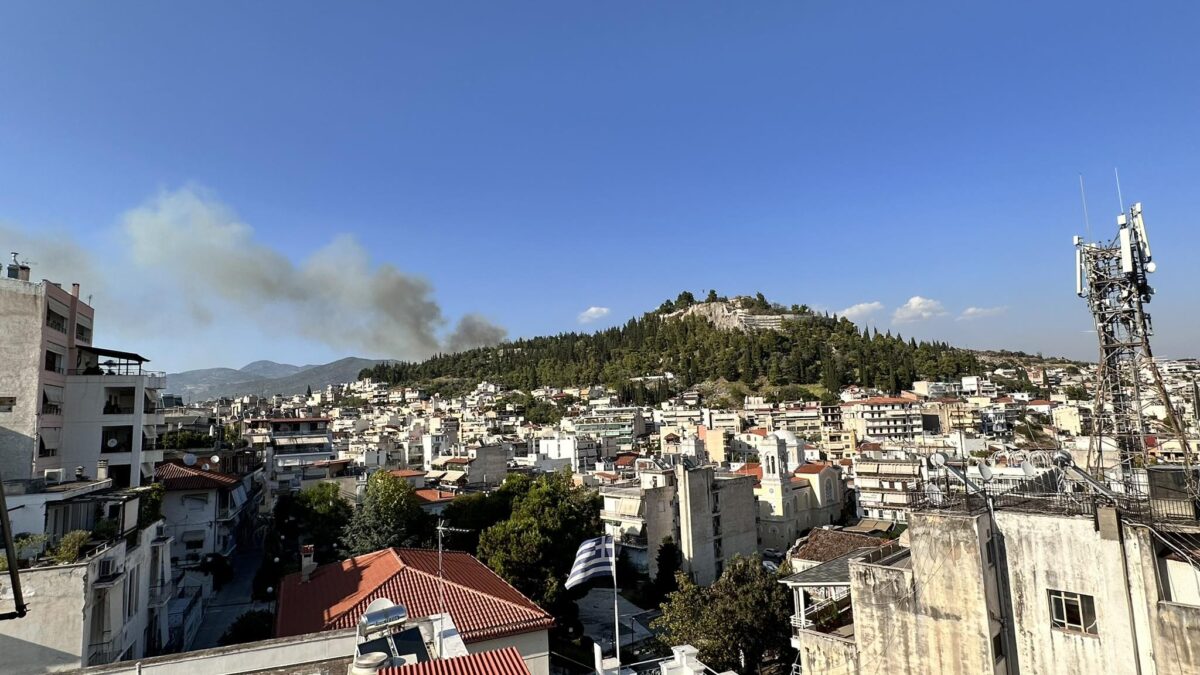 Λαμία: Αναζωπυρώθηκε η πυρκαγιά στα βόρεια της πόλης – Μήνυμα του 112 για εκκένωση της Αμφιθέας (βίντεο)