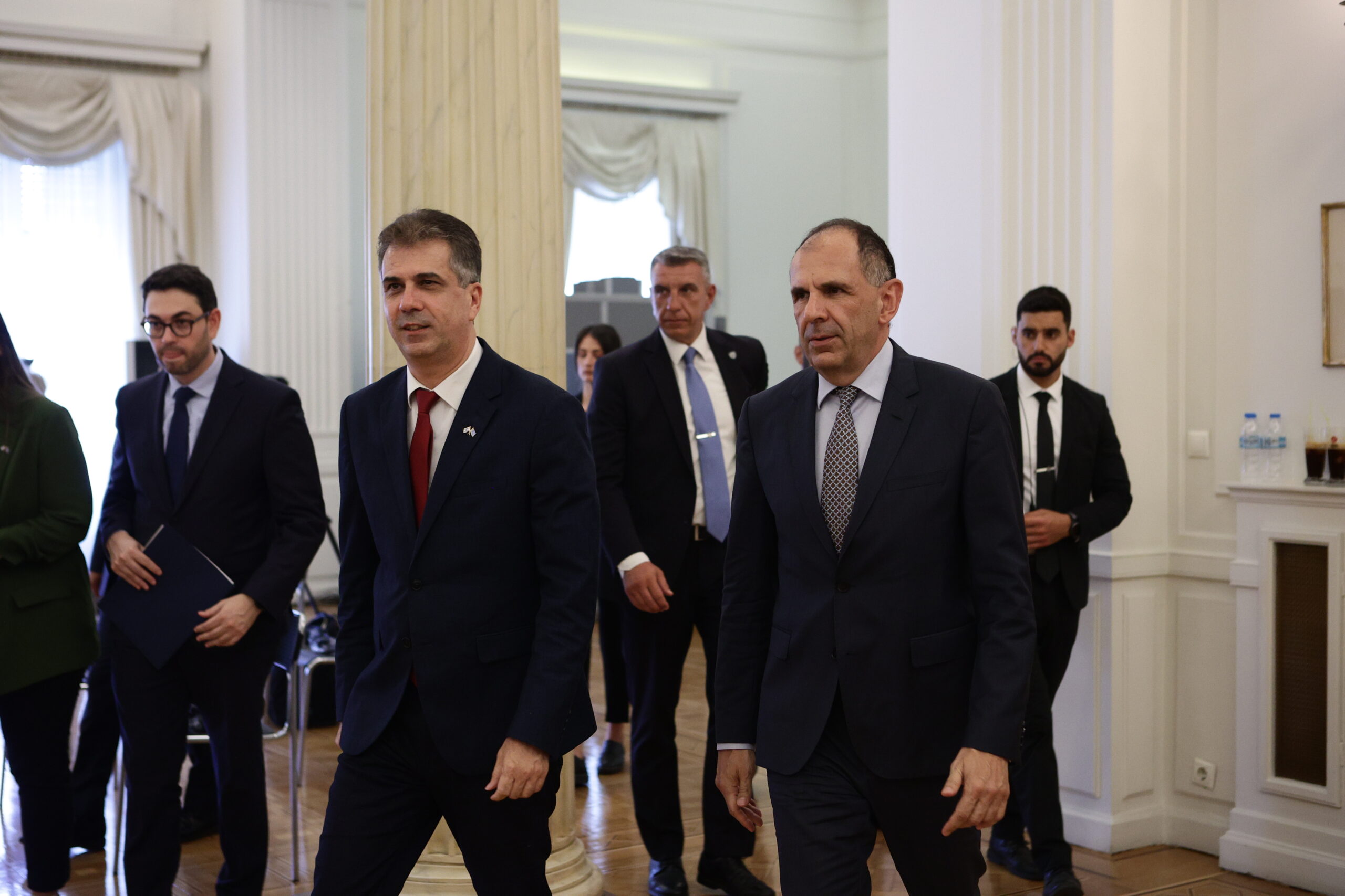 [362380] ΣΥΝΑΝΤΗΣΗ ΤΟΥ ΥΠΟΥΡΓΟΥ ΕΞΩΤΕΡΙΚΩΝ ΓΙΩΡΓΟΥ ΓΕΡΑΠΕΤΡΙΤΗ ΜΕ ΤΟΝ ΥΠΟΥΡΓΟ ΕΞΩΤΕΡΙΚΩΝ ΤΟΥ ΙΣΡΑΗΛ ELI COHEN(ΒΑΣΙΛΗΣ ΡΕΜΠΑΠΗΣ/EUROKINISSI)