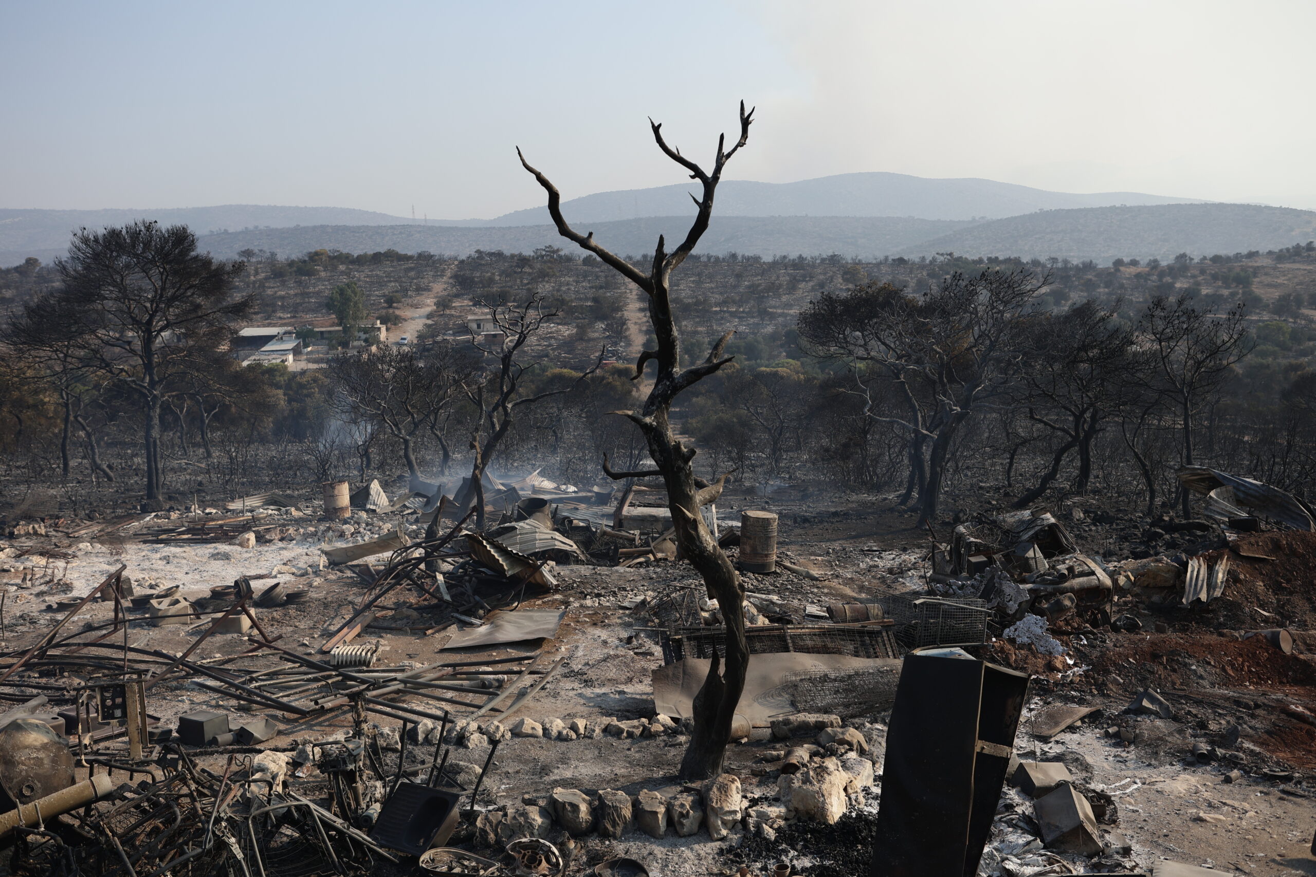 Η φρίκη της πυρκαγιάς στη Μάνδρα μέσα από φωτογραφίες