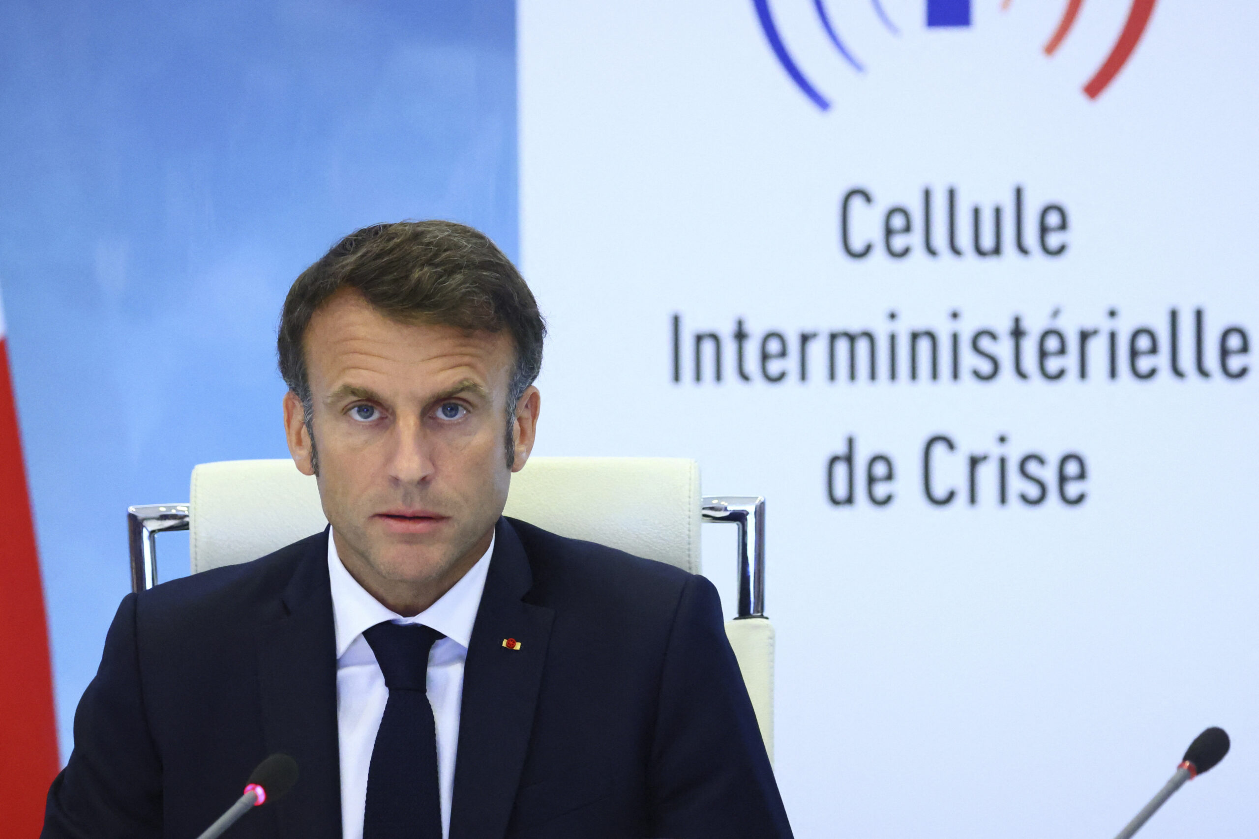 French President Macron holds a new crisis meeting after third night of riots, in Paris