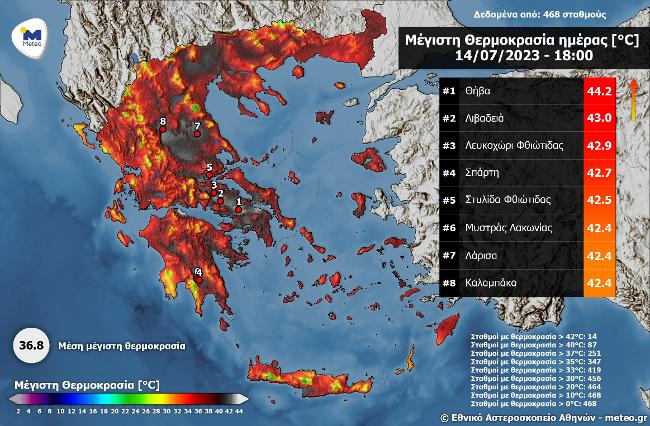 Βράζει η χώρα λόγω «Κλέωνος» – Με τους 44°C θα  «φλερτάρει» το Σάββατο ο υδράργυρος