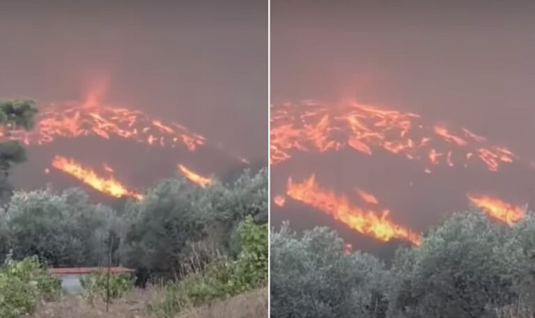 Αποκαλυπτικό βίντεο από τη φωτιά στη Ρόδο: Ο πυροστρόβιλος που δημιούργησαν οι φλόγες