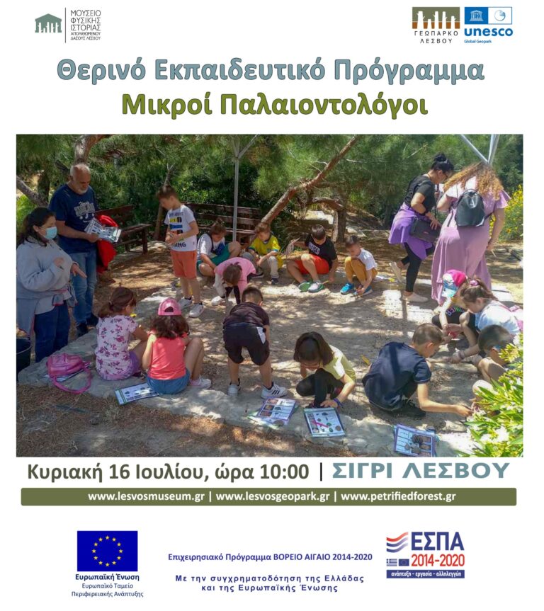 «Μικροί Παλαιοντολόγοι» στο Μουσείο Φυσικής Ιστορίας Απολιθωμένους Δάσους Λέσβου