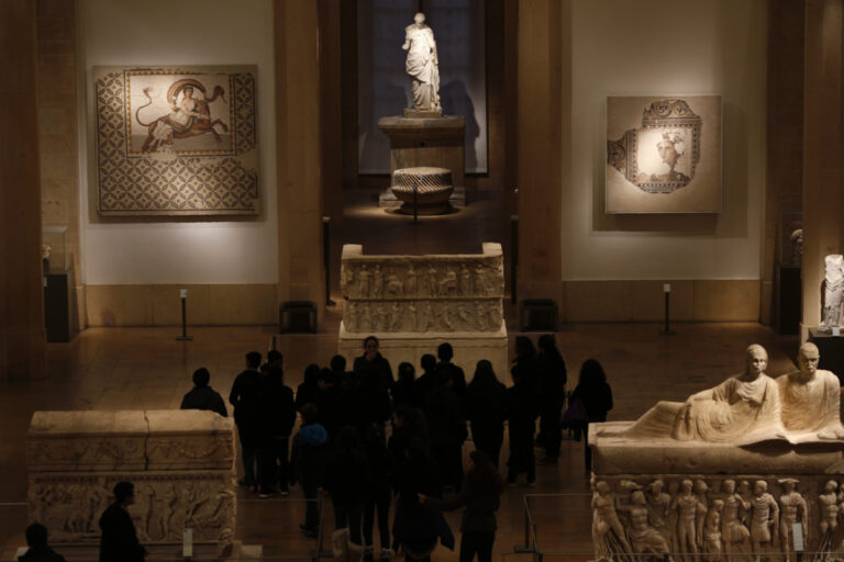 Students visit the Lebanese National Museum in Beirut, Lebanon, Thursday, Jan. 28, 2016. The museum is a symbol of Lebanon's rich, ancient history.