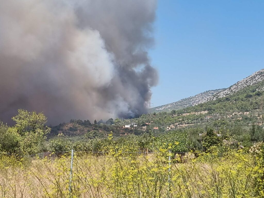 Φυλή: Φωτιά σε δασική έκταση απειλεί τη Μονή Κλειστών – Μήνυμα του 112 στους κατοίκους – Καίγονται σπίτια