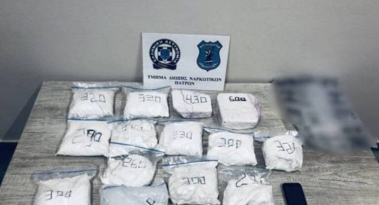 Σύλληψη για διακίνηση 4,5 κιλών κοκαΐνης από την Δίωξη Ναρκωτικών της Πάτρας