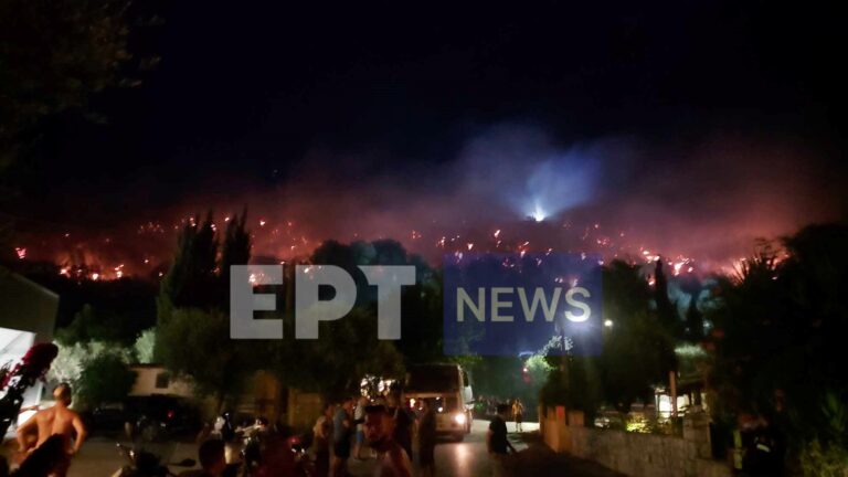 Φωτιά στο Κρυονέρι Ζακύνθου: Μήνυμα 112 προς τους κατοίκους της περιοχής – Απειλούνται σπίτια(βίντεο)