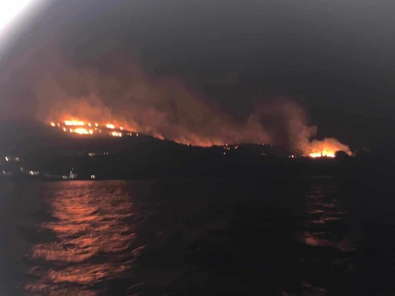 Σε ύφεση η πυρκαγιά στη Λαγκάδα της Χίου