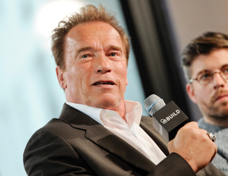 Actor Arnold Schwarzenegger participates in AOL's BUILD Speaker Series to discuss his new film "Maggie", at the AOL Studios on Wednesday, April 22, 2015, in New York.