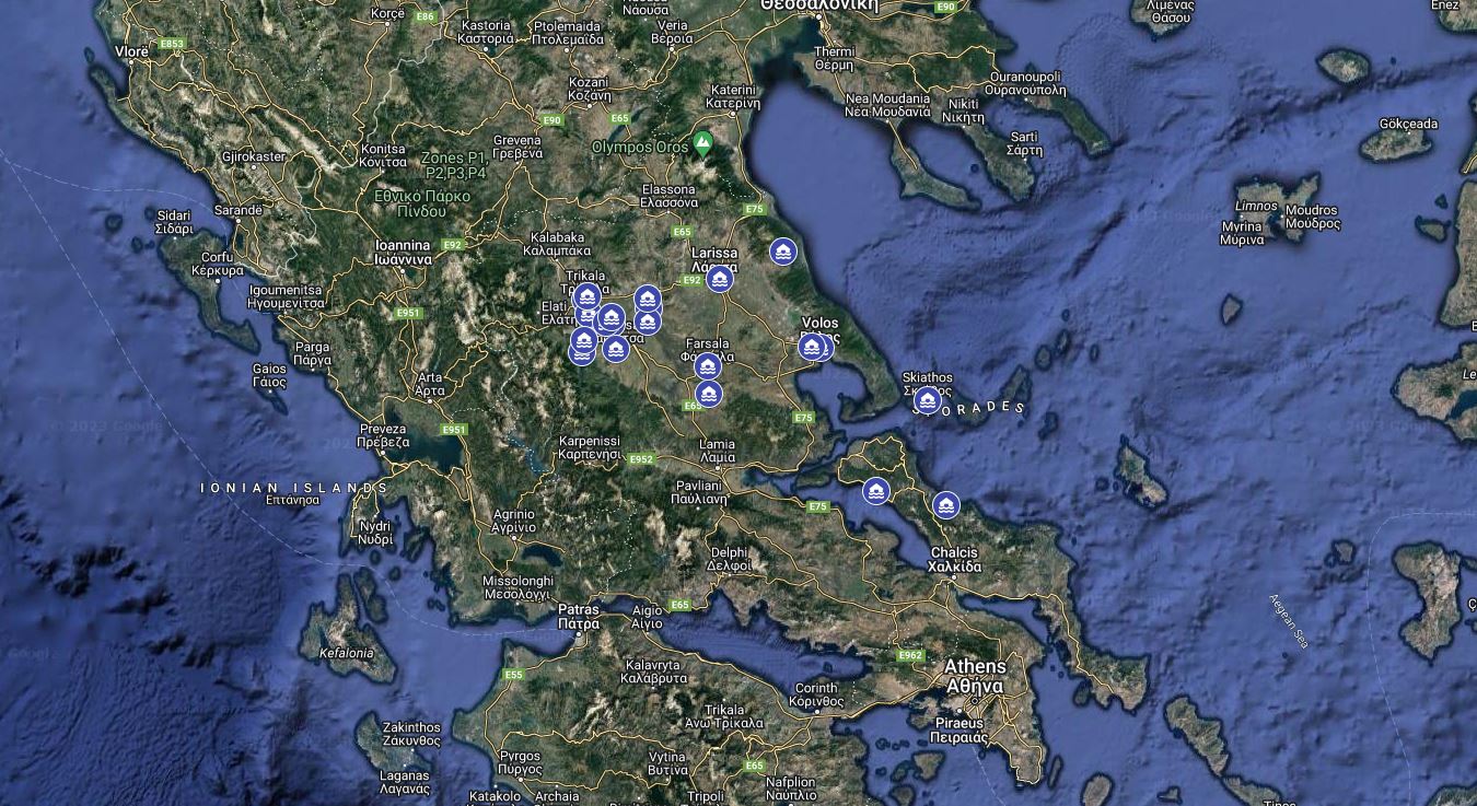 Διαδραστικός χάρτης: Αυτές είναι οι περιοχές της Θεσσαλίας που πλήττονται από την κακοκαιρία “Daniel”
