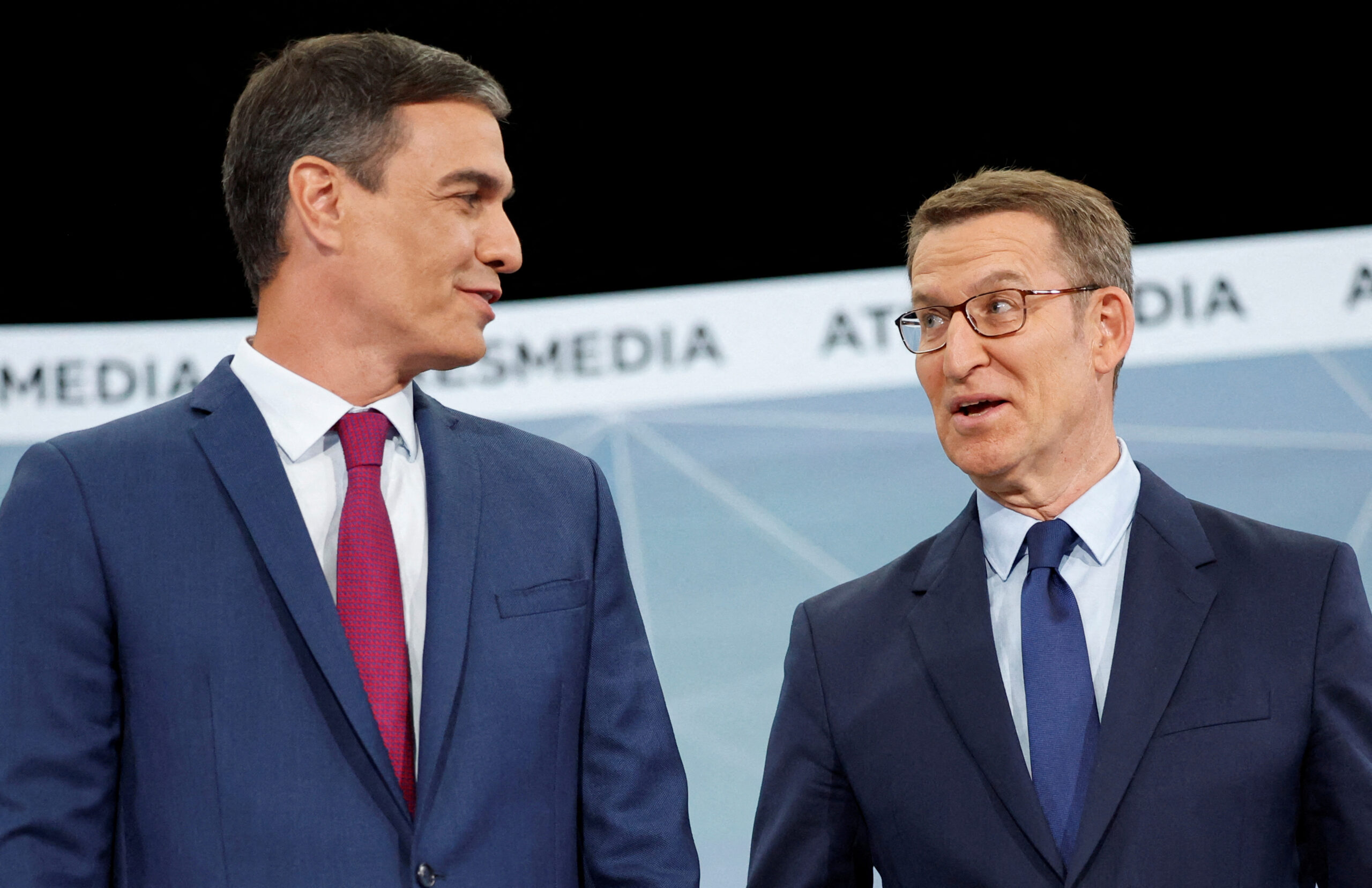 Televised debate between Spain's Socialist and People's Party candidates ahead of snap election in Madrid