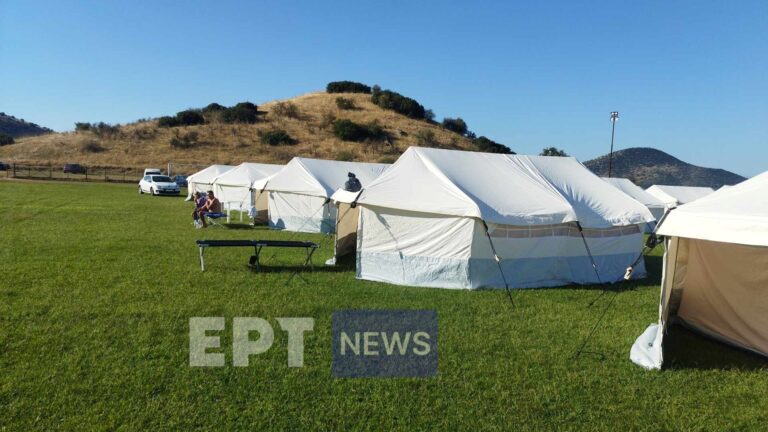Τρίκαλα: Σε καταυλισμό με αντίσκηνα φιλοξενούνται οι πληγέντες από τις πλημμύρες της Φαρκαδόνας (βίντεο)