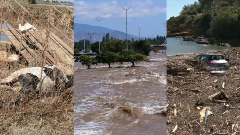 Κακοκαιρία: Σε απόγνωση οι κάτοικοι, αγωνία στα Τέμπη για την αντοχή των αναχωμάτων του Πηνειού