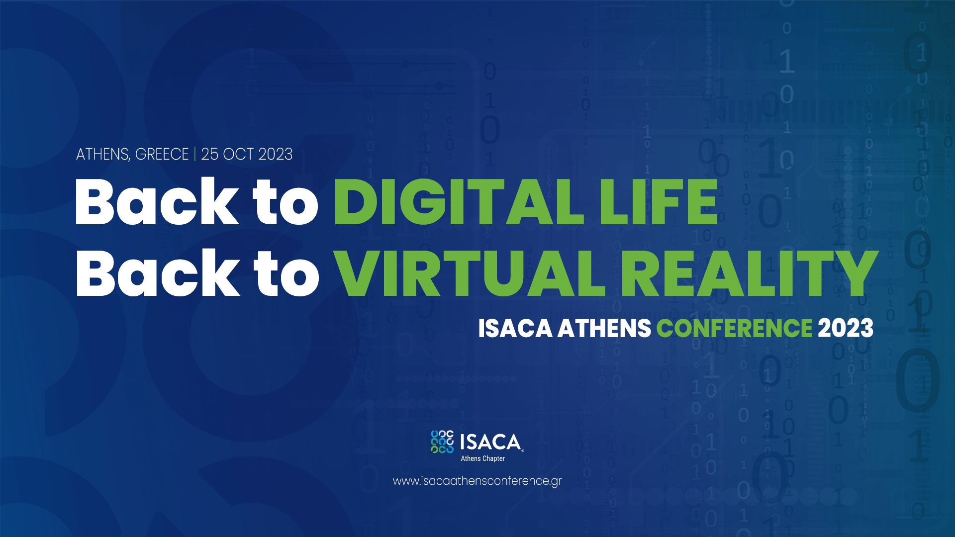 ISACA Athens Chapter Conference 2023: Back to digital life, back to virtual reality | 25 Οκτωβρίου