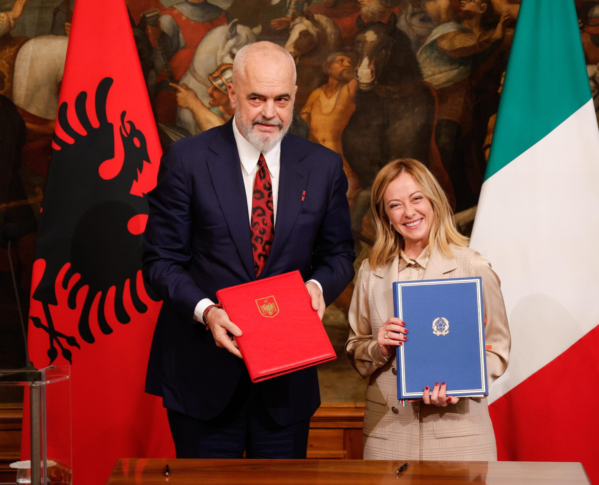 Italian PM receives Albanian counterpart in Rome