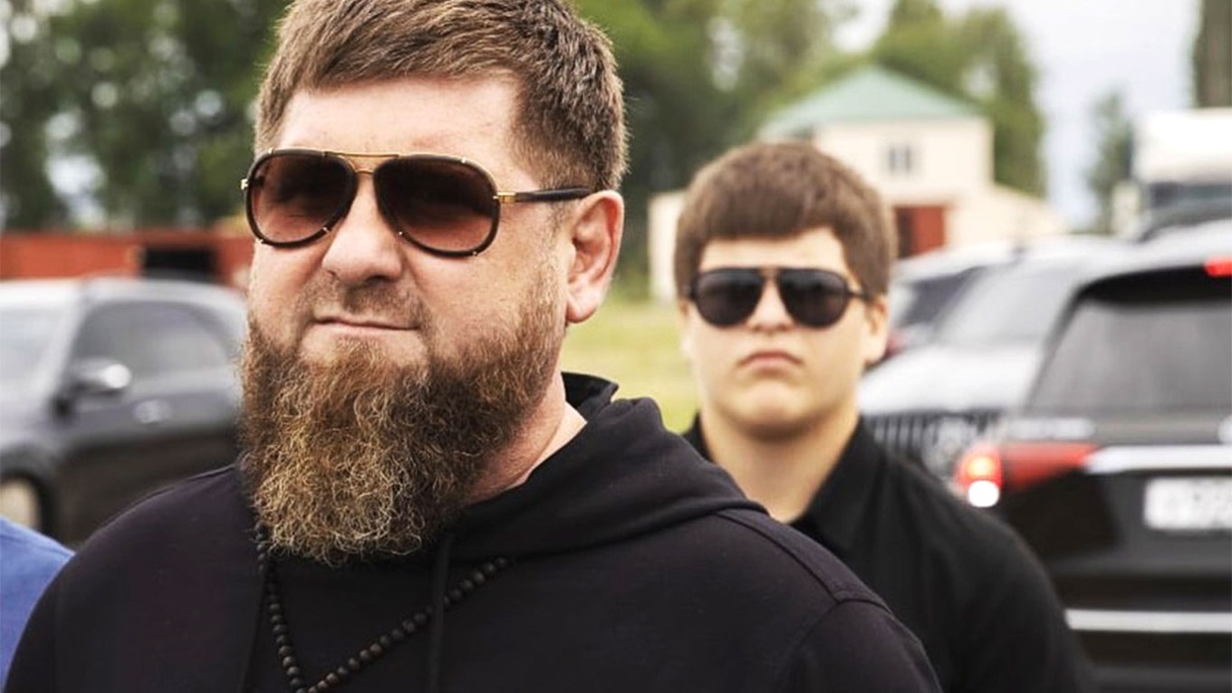 Ramzan Kadyrov with his son Adam