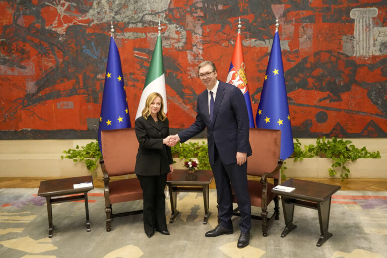Υπέρ της διεύρυνσης της ΕΕ με την ένταξη των Δ. Βαλκανίων η Τζ. Μελόνι στη συνάντησή της με τον Αλ. Βούτσιτς